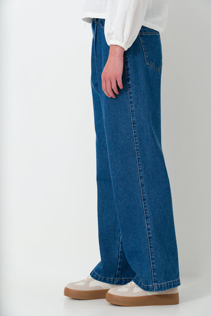 Rf16  Wide Leg Mid Wash Denim