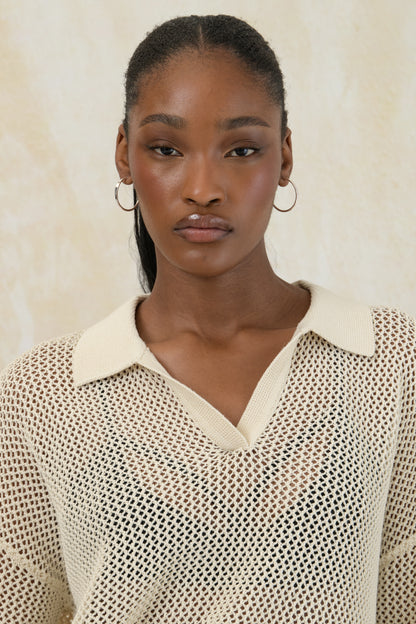 Relaxed Open Knit Top