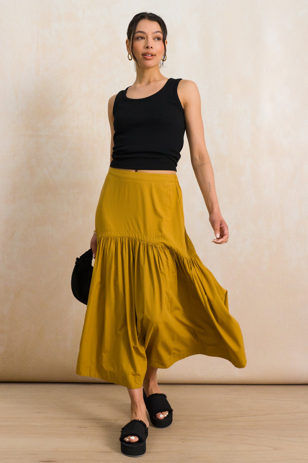 Relaxed Cutline Skirt