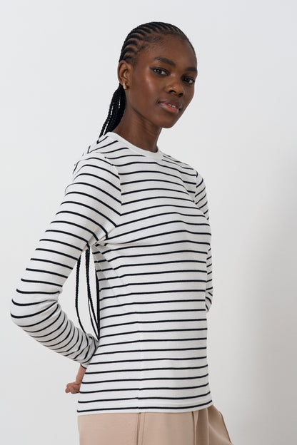Fitted long sleeve rib tee