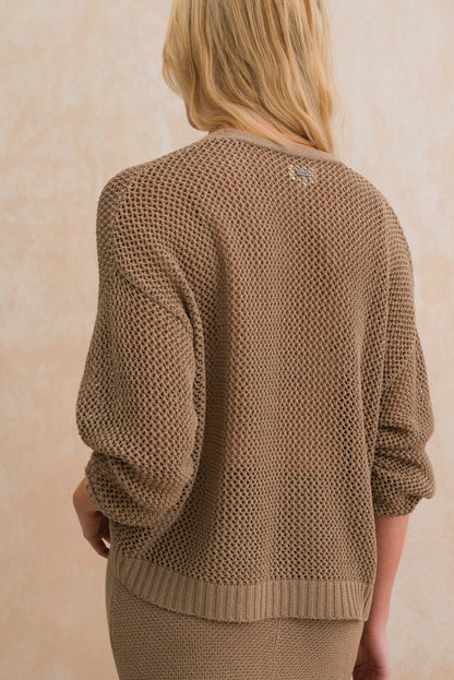 Relaxed Fit Tie Cardigan