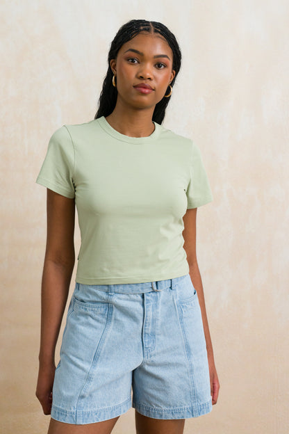 High Neck Fitted Tee