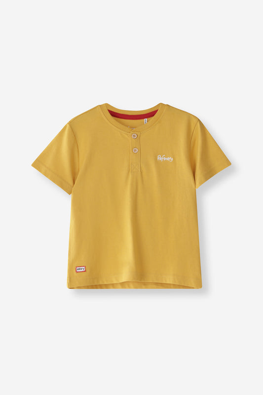 Boys Henley Tee - Ochre
