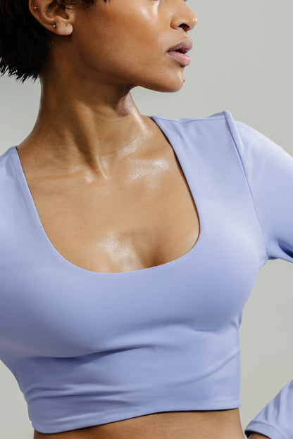 Cropped Active Long-Sleeve Top
