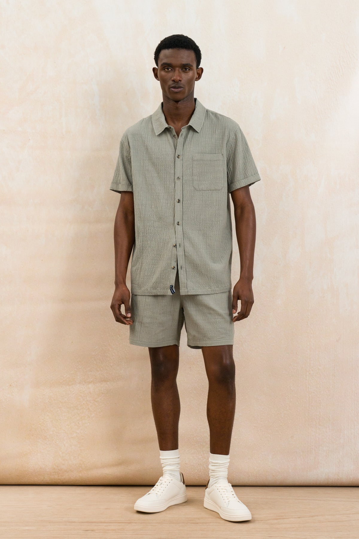 Textured Pull On Shorts