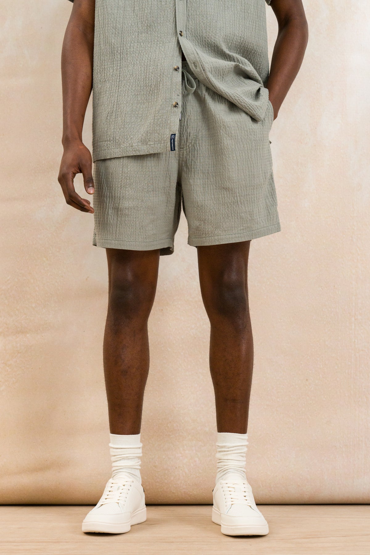 Textured Pull On Shorts