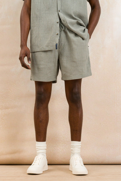Textured Pull On Shorts