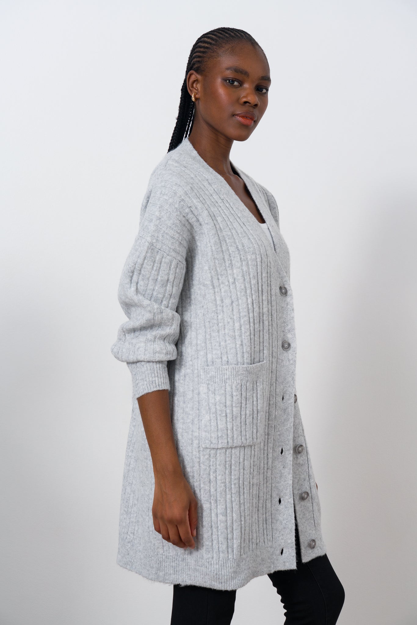 Wide Rib Longer Cardigan