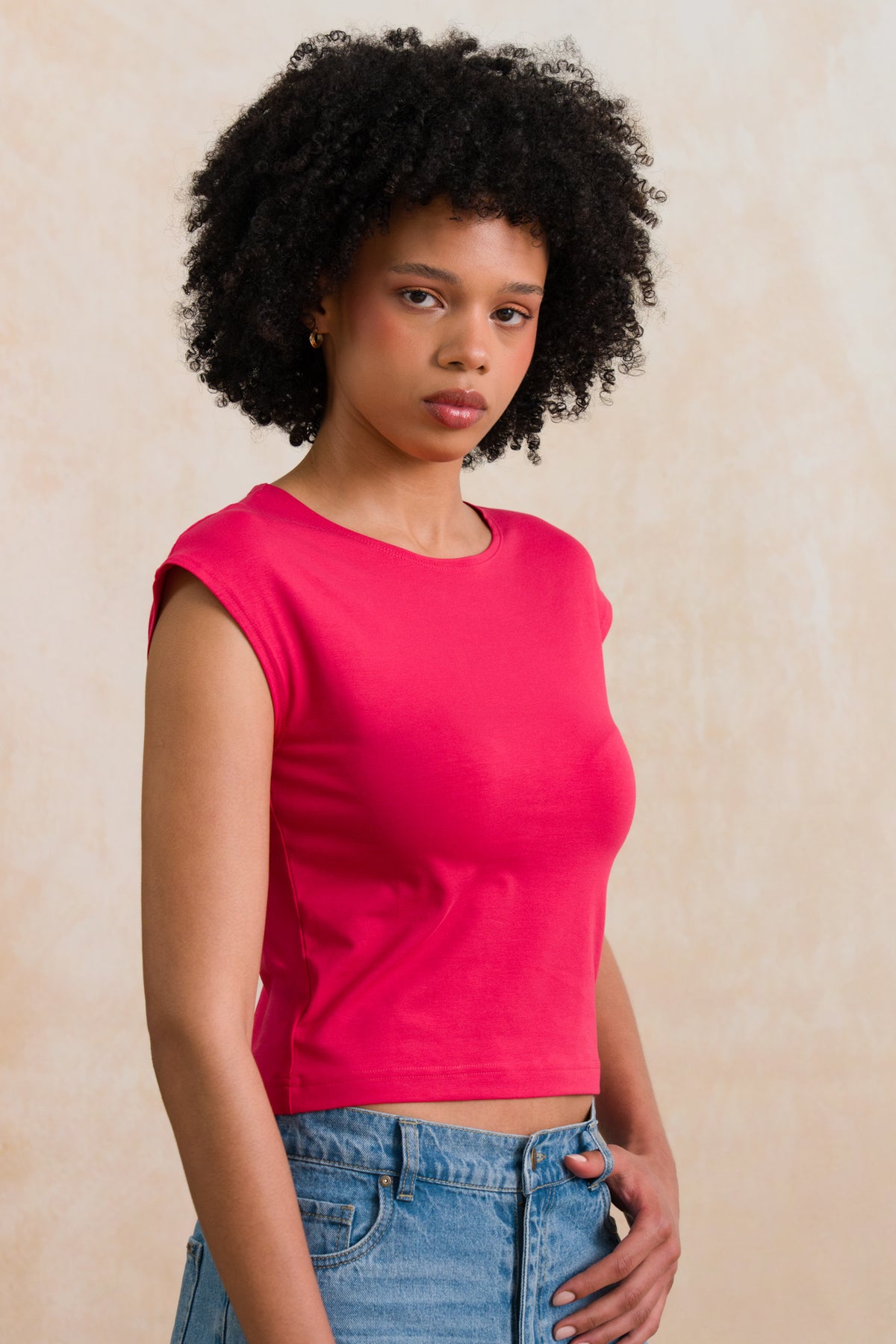 High Neck Fitted Tee