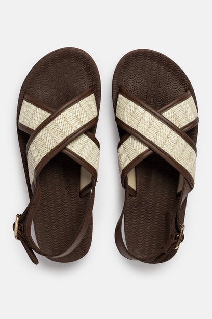Platform Raffia Slingback Sandals