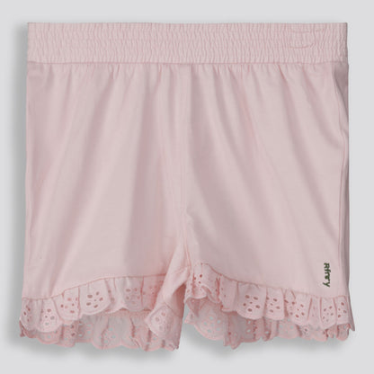 Girls Anglaise Hem Shorts