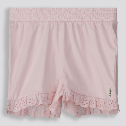 Girls Anglaise Hem Shorts