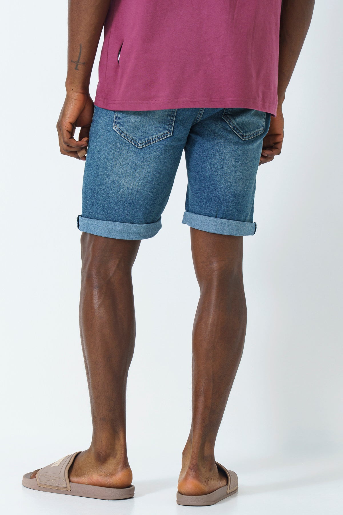 Mid Wash Denim Shorts