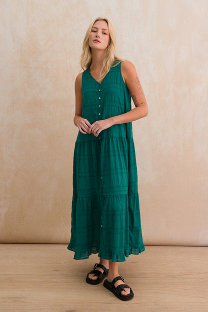 Relaxed-Fit Tiered Maxi Dress