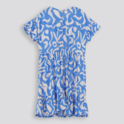 Girls Puff Print Dress