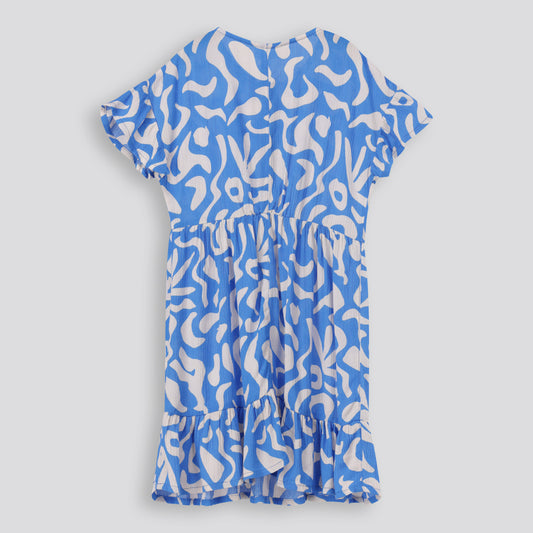 Girls Puff Print Dress