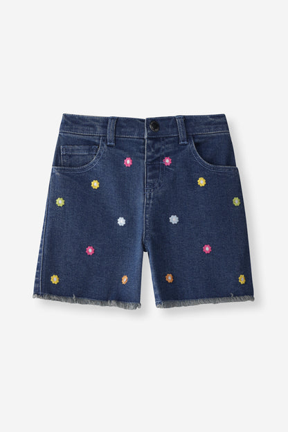Girls Daisy Denim Short