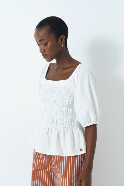 Shirred Bodice Top