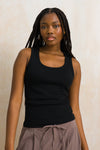 Fitted Ribbed Scoop Neck Tank