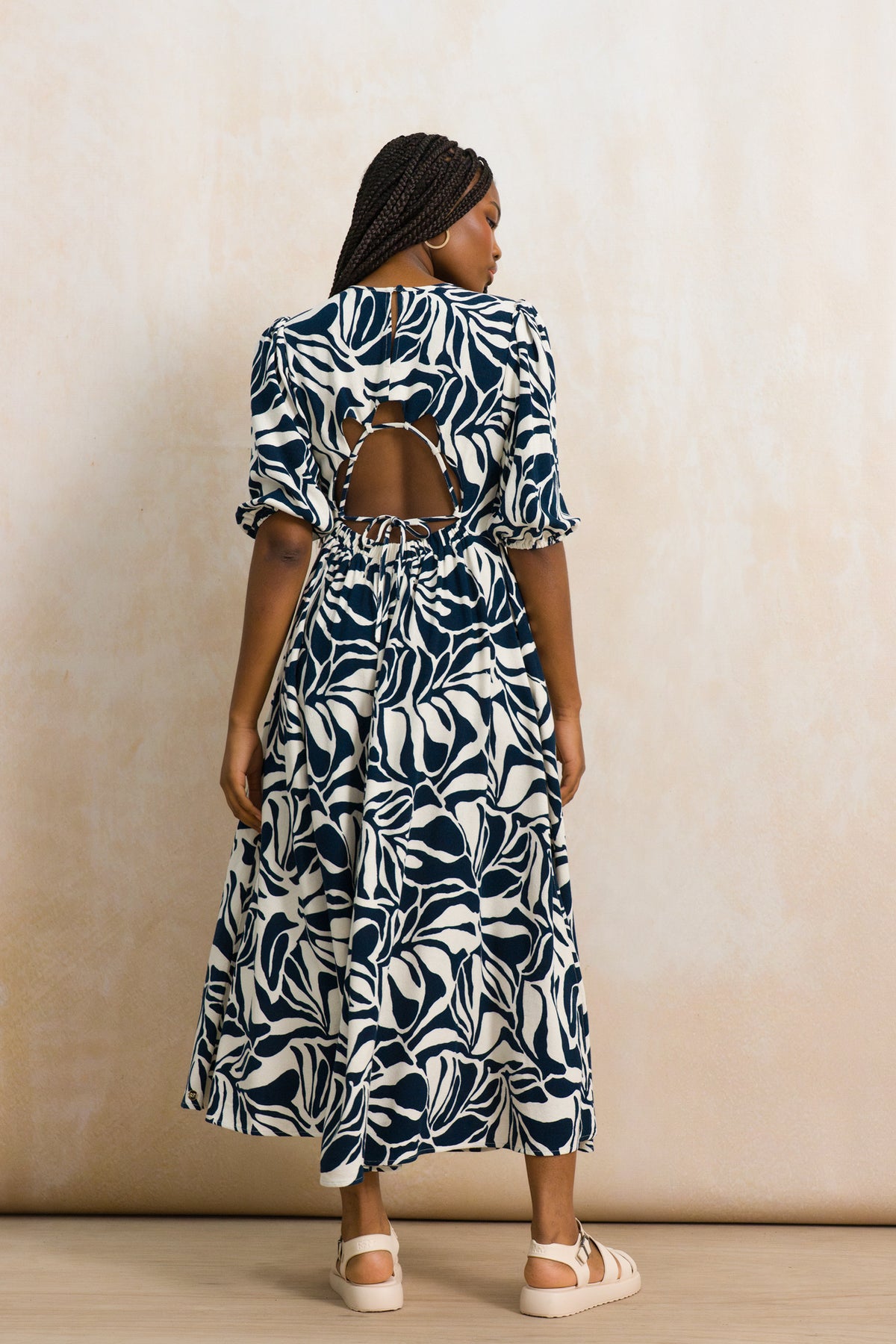 Puff Sleeve Midi Dress