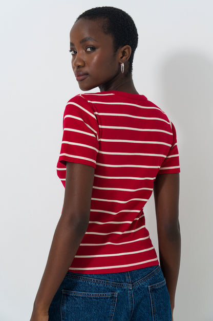 Hi Neck Fitted T-Shirt