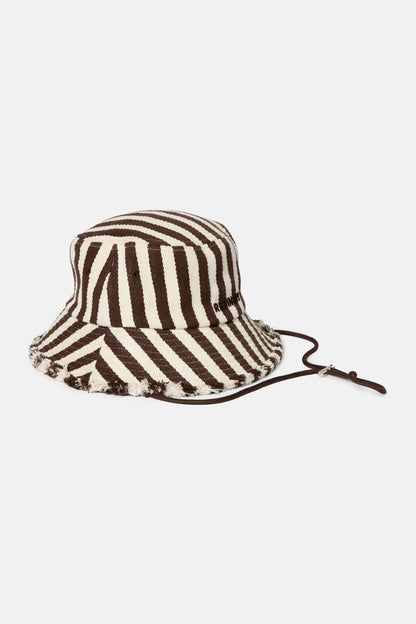 Stripe Frayed Bucket Hat