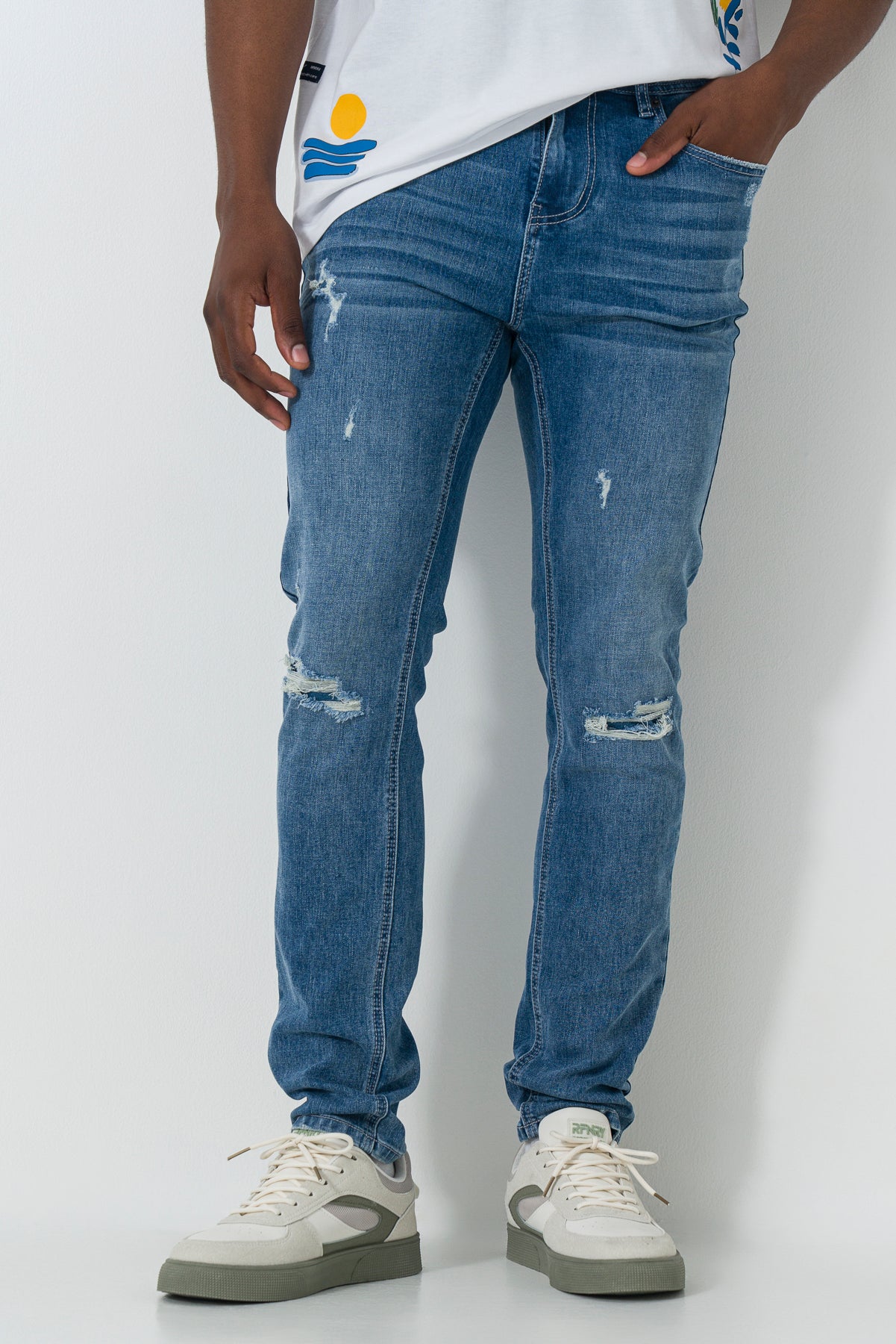 Rf02 Mid Wash Skinny Jeans