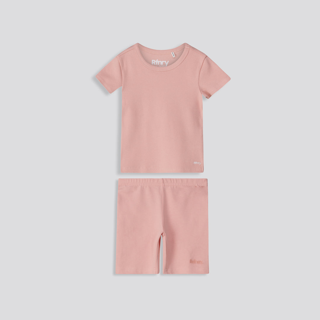 Girls Ribbed Tee Rose