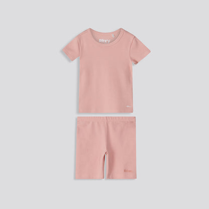 Girls Ribbed Tee Rose