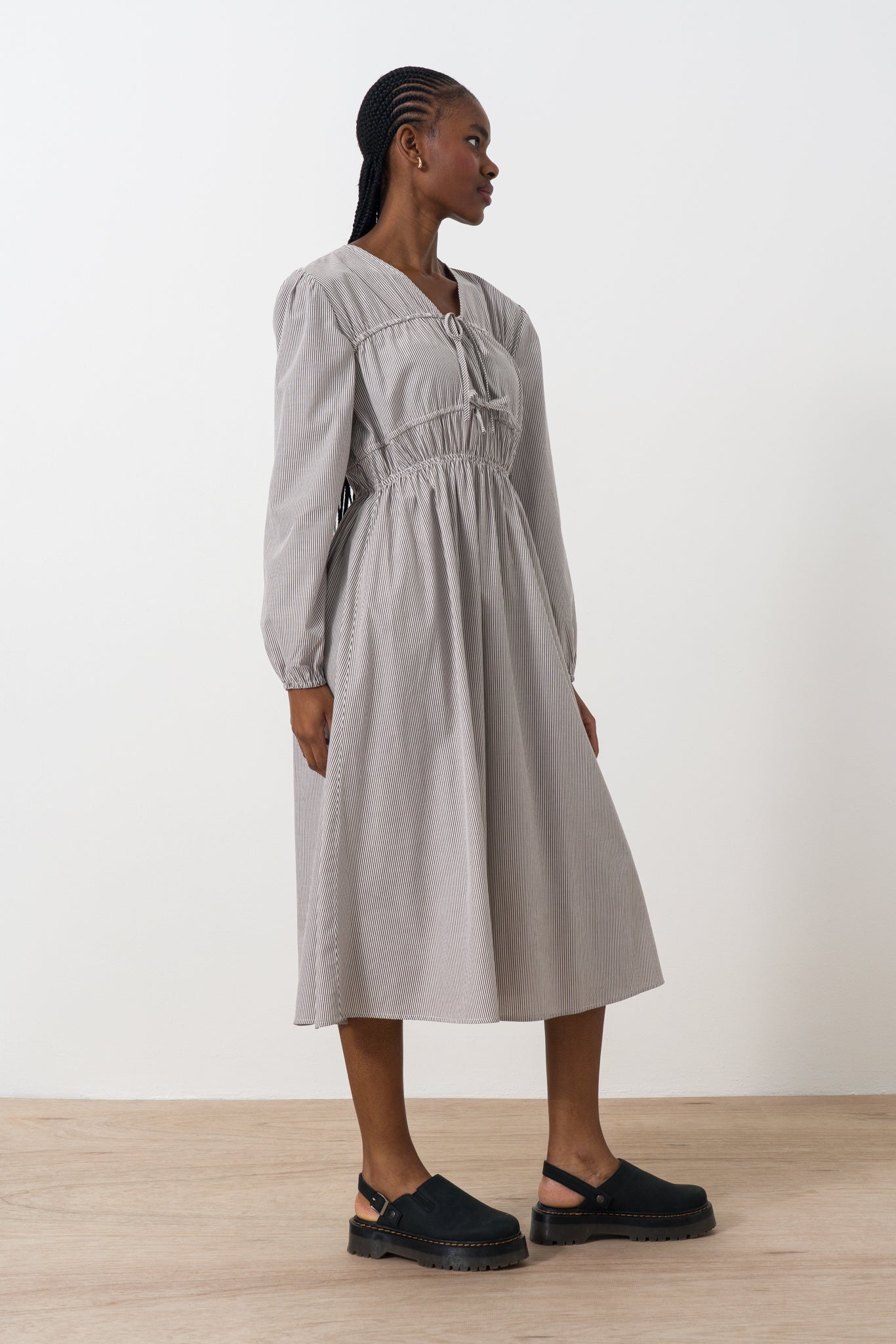 Striped Tunneled Tie Dress