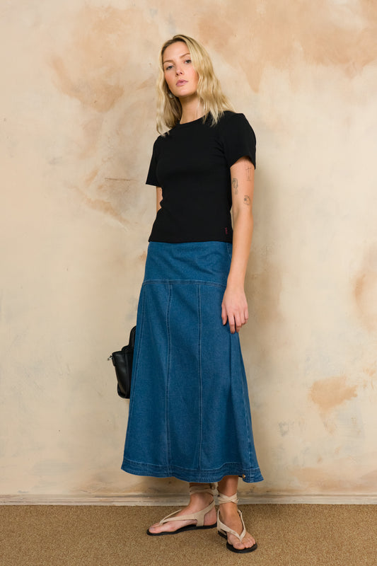 A-line Denim Skirt