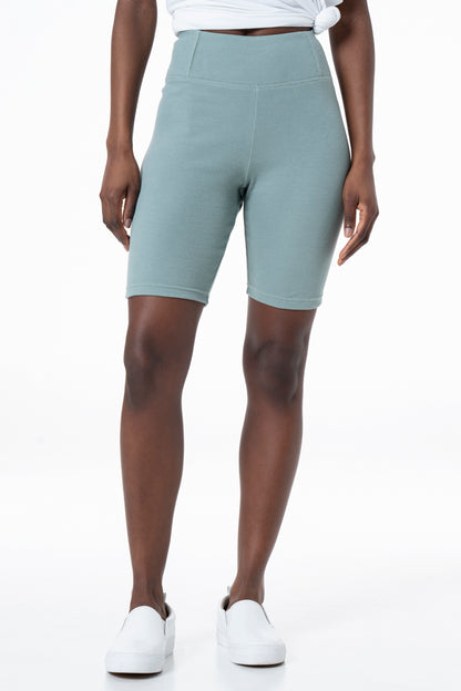 Ribbed Cycle Shorts _ 135724 _ Green