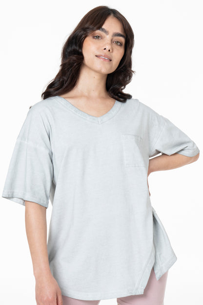 Longer Length T-Shirt _ 132613 _ Grey