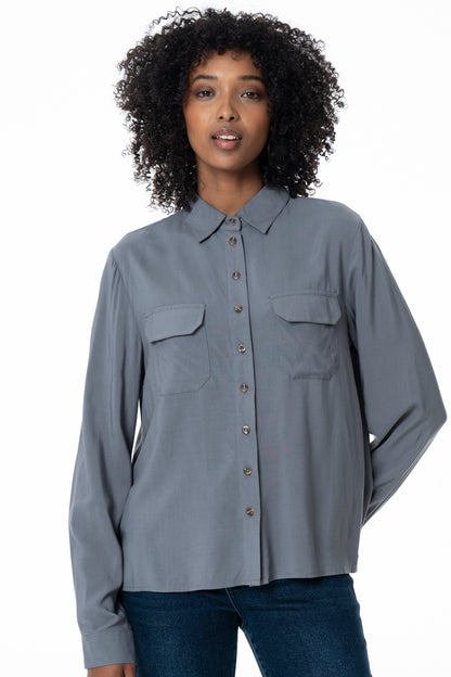 Double Pocket Shirt _ 136263 _ Charcoal